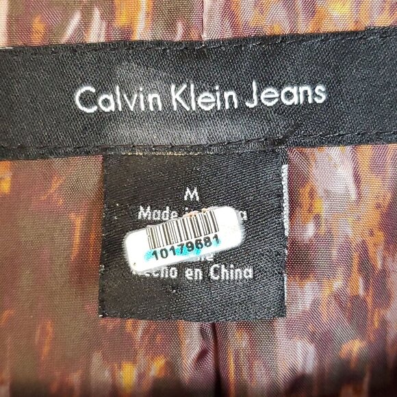 Calvin Klein Jeans Womens M Burgundy Corduroy Blazer Jacket Stretch Lined Casual - Picture 9 of 12